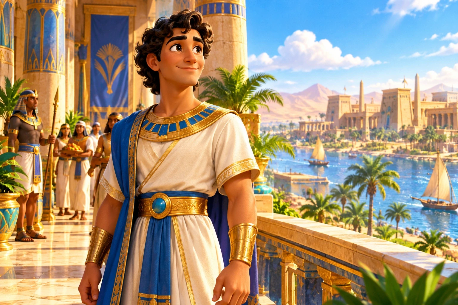 An Egyptian palace by the Nile.