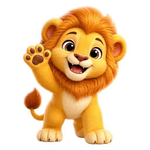 Leo the Lion, a friendly golden lion cub guide